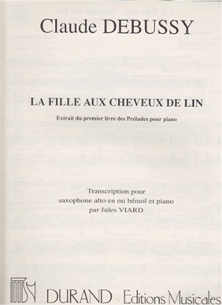 La Fille Aux Cheveux De Lin Sax-Piano